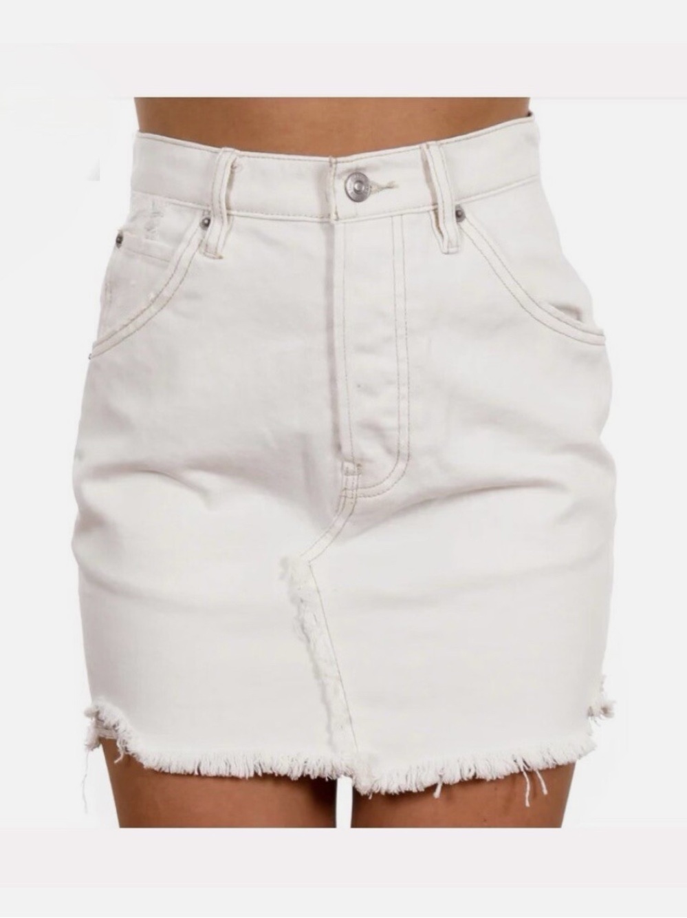 9266. We the Free Brea Denim Cutoff Skirt